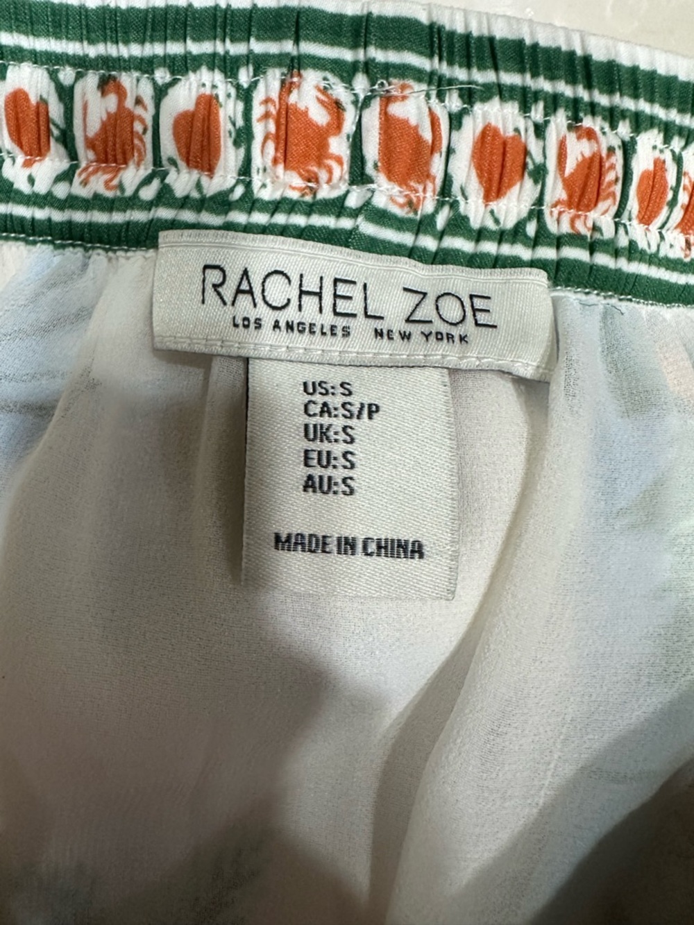 Rachel Zoe White Tropical Print Maxi Skirt with Green & Yellow Border - Picture 4 of 5